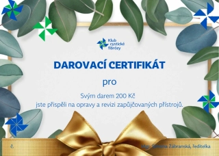 DAROVACÍ CERTIFIKÁT